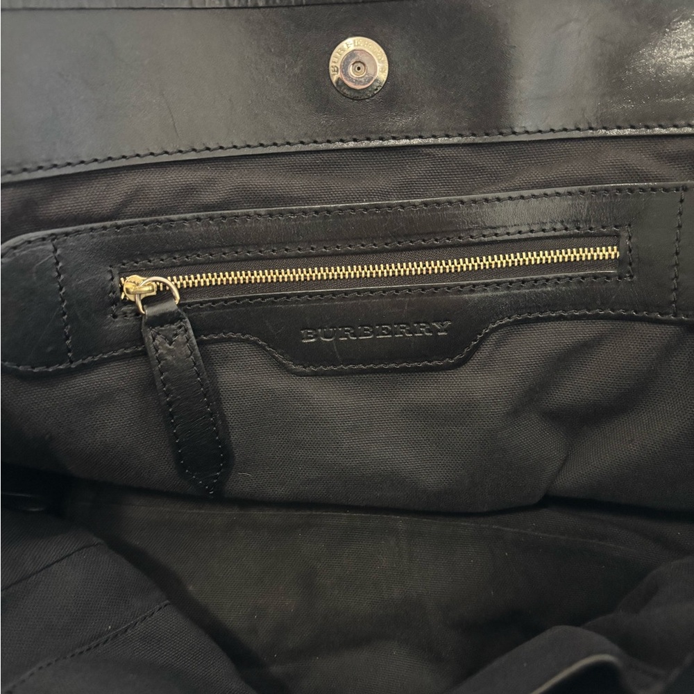 Burberry Tan and Black Tote Bag with Iconic Check Pattern - Picture 9 of 14